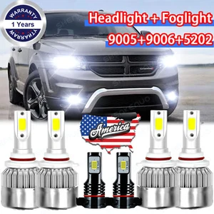 For Dodge Journey 2010-2019 6X combo LED Headlights Hi&Low Beam Fog Lights 6000K - Picture 1 of 12