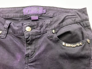 Tripp NYC  Daang Goodman  Tie Dye Black Purple Jeans Pants Skull Studs  Size 7 - Picture 1 of 20