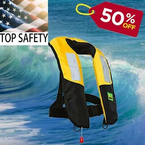 50% OFF Automatic Premium Inflatable Life Jacket Life vest PFD  Boating Buoyancy - Picture 1 of 5