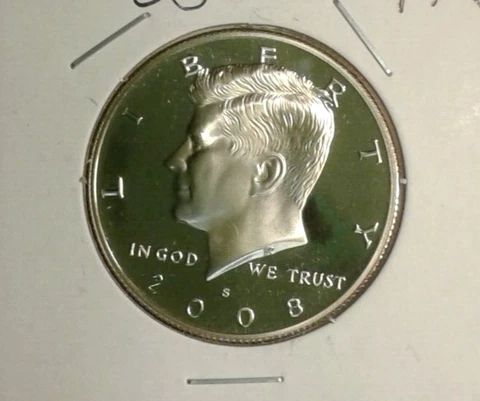 2008- S   Proof   Kennedy  Clad Half   Dollar  Gem  Proof   Free Shipping Cover