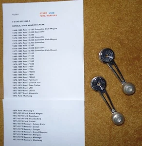 1973-89 Ford/Mercury Door Window Crank Handles (2) - Very nice! - Picture 1 of 7