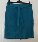 Junction X London Turquoise Blue Soft Real Leather Straight Skirt 10 38 S