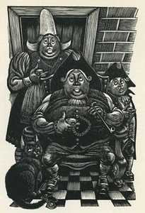 Edgar Allan Poe IL DIAVOLO NEL CAMPANILE illustrazione arte di Fritz Eichenberg - Foto 1 di 4