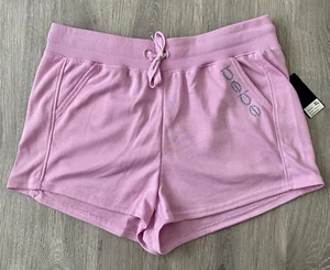 Bebe Pink Nailhead Logo Drawstring Shorts Size XL - Picture 1 of 7