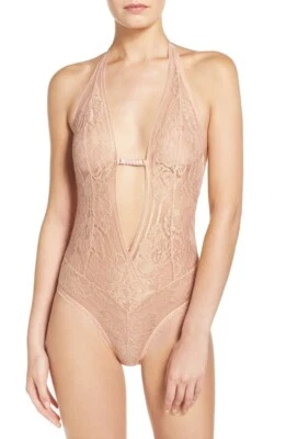 L'Agent By Agent Provocateur Women's 237550 Sienna Metallic Lace Bodysuit Size L - Изображение 1 из 2