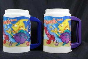 2 Vintage Disney World Little Mermaid Caribbean Beach Resort Travel Mugs no lid - Picture 1 of 7