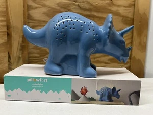 Pillowfort Ceramic Triceratops Dinosaur Nightlight Blue Corded - Picture 1 of 7