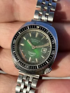 Noblex Squale Lady Automatic Bakelite Bezel Working For Parts Repair - Bild 1 von 8