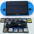 Sony PS Vita Aqua Blue PCH-2000 w/Random 3 Games + 8GB Memory Card + USB cable