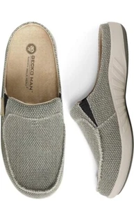 Mens Slippers with Arch Support, Canvas House Slipper for Men with Velvet Lining - Picture 1 of 8
