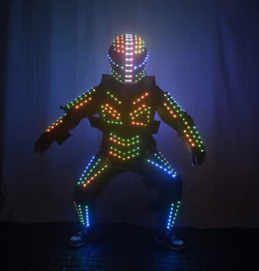 Cool RGB LED Robot Costume DJ Bar Party Show Glow Light Luminous Suit - Bild 1 von 5