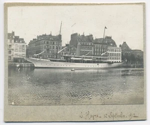 G027 Photographie vintage Le Havre Bateau à quai belle vue sur la ville 1912 - Picture 1 of 1