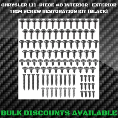 Tornillos de moldura exterior interior de coche/camión Chrysler #8 negro Foto 1 de 2