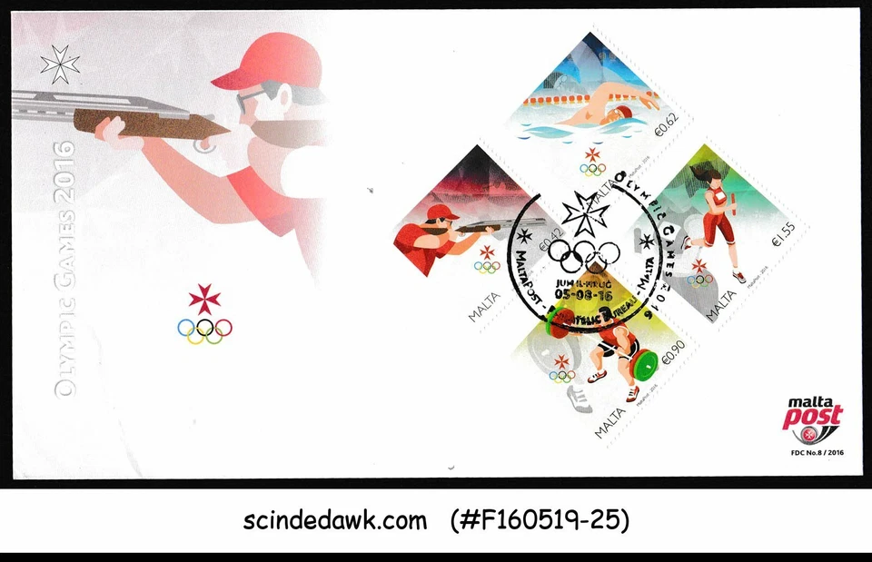 MALTA - JUEGOS OLÍMPICOS 2016 - 4V - FDC Foto 1 de 1
