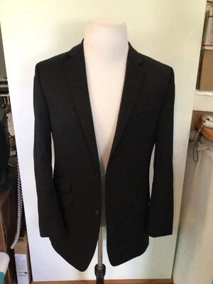 Perry Ellis Portfolio Black Wool Blend Sport Coat Jacket Double Vent Sz 40L Slim - Image 1 of 4