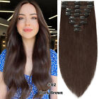 8 Pieces Clip In Real Remy Human Hair Extensions Full Head Russian Highlight US