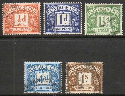 D35 - D39 1951 POSTAGE DUES SET OF 5 USED (1) Cover