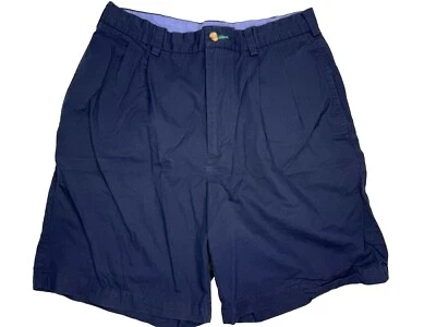 Pantalón Corto de Golf Tommy Hilfiger Vintage Azul Marino Plisado Frontal Algodón Para Hombre Cintura Talla 32 Foto 1 de 4