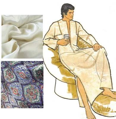70s Pattern, Men's Loosing Fitting Kaftan/Kimono Robe - Waist=32-34" (81-86cm) - Image 1 of 3