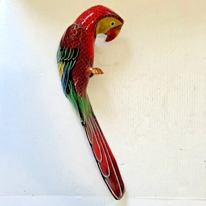 VINTAGE ACALA MEXIKO PAPPMACHE PAPAGEI ARA MEHRFARBIG + GOLD - SIGNIERT VON HANDWERKER - Bild 1 von 11