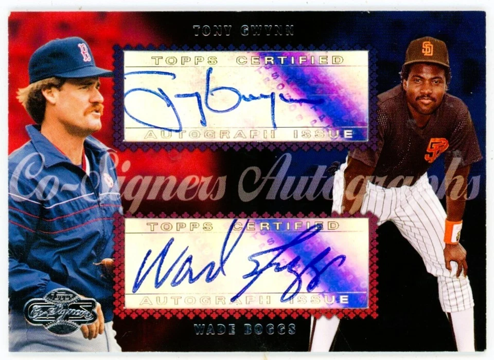2006 Topps Co-Signers Tony Gwynn/Wade Boggs Dual Auto Signature Card SP /25 HOF - Image 1 of 2