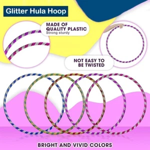 45cm/55cm/65cm/75cm Glitter Solid Plastic Hula Hoop Multicolour Fitness Ring UK - Picture 1 of 8