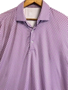 Turtleson Mens Medium Short Sleeve Golf Polo Purple White Diamonds Nice Stretch - Picture 1 of 7