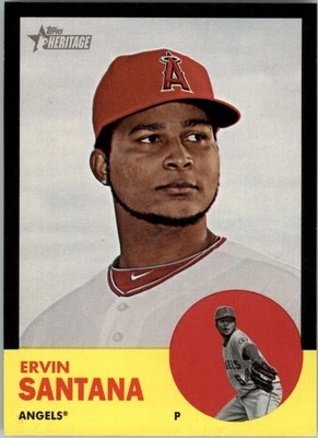 2012 Topps Heritage Black #HP68 Ervin Santana - BB - Image 1 of 2