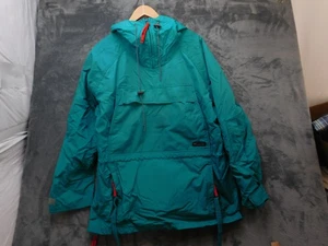 Vintage Columbia Jacket Mens XL Teal Nylon Anorak Pullover Hooded 90s Ski - Picture 1 of 16