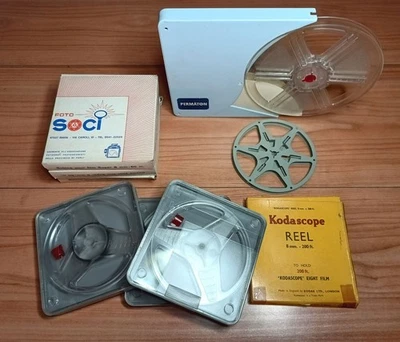 Lotto 3 Bobine Film Super 8 mm / 60 m. GRASSO con Custodie & scatole + 2 Omaggio - Immagine 1 di 4