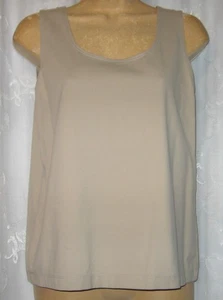 NEU GRÖSSE 1 CHICO'S BEIGE NYLON ELASTHAN STRETCH RUNDHALSAUSSCHNITT TANK TRÄGERTOP - Bild 1 von 3