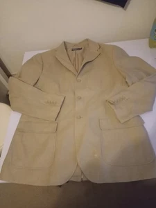 Polo Ralph Lauren Blazer Jacket beige Brown Cotton Linen Men's large 40" 42" - Picture 1 of 8