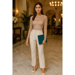 Rosemunde Copenhagen Langarmshirt mit Spitzenbesatz gerippt Blush Pink Medium - Bild 1 von 8