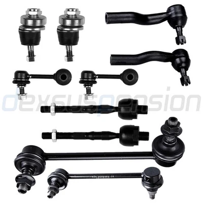 Fits 2006 - 2009 Ford Fusion 10x Front Rear Sway Bars Tie Rods Ball Joints Kit - Image 1 of 4