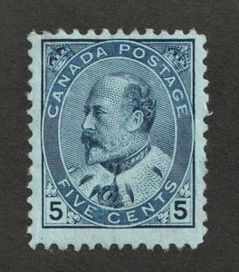 1903 Canada Sc# 91 - 5¢ KEVII - MH light paper adhesion Cv$250.00 USD - Picture 1 of 1
