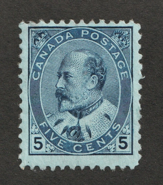 1903 Canada Sc# 91 - 5¢ KEVII - MH light paper adhesion Cv$250.00 USD - Image 1 of 1