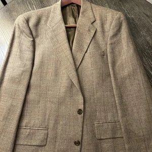 Vintage Polo University Club Ralph Lauren Wool Tweed Blazer Mens 44L Houndstooth - Picture 1 of 17