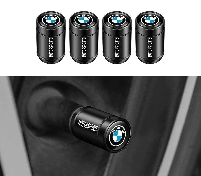 4PCS Metal Car Wheel Tire Air Valve Stem Dust Valve Cap Cover for BMW Black - Image 1 of 1