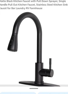 Black Kitchen Faucet with Pull down Sprayer, High Arc Single Handle Sink Deck Pl - Picture 1 of 11