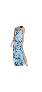 Lilly Pulitzer Merrill Maxi Dress High Tide Navy Col Scuba Doo Print Side Vent S - Picture 1 of 11