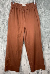 Pantalones fáciles de poner de pierna ancha de algodón orgánico Everlane para mujer talla 6 PEQUEÑOS marrón - Imagen 1 de 10