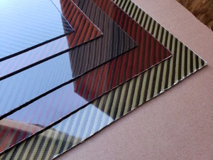 18"x36"x1/8" 4x4 Twill Carbon Fiber Fiberglass Sheet Panel Glossy One Side - Picture 1 of 2