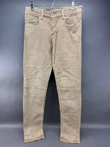 Guess Mens Light Brown Denim Moto Jeans Size 32x32 - Picture 1 of 6