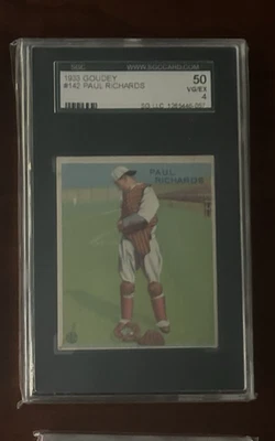 1933 Goudey Paul Richards #142 SGC 4 New York Giants VERY TOUGH! - Image 1 of 2