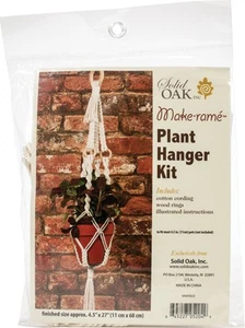 Solid Oak Macrame Plant Hanger Kit-4 Rings MWH023 - Picture 1 of 4