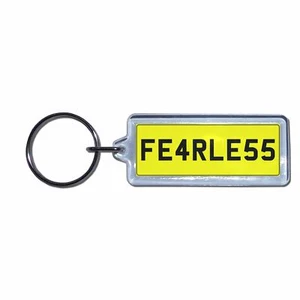 FEARLESS - UK Number Plate Key Ring | Choose Medallion / Plastic / Metal - Picture 1 of 8