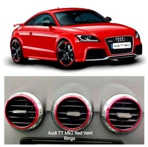 Audi TT ,TTS, TTRS MK2 8J 2006-14 Red Air Vent Rings x 5 - Picture 1 of 13