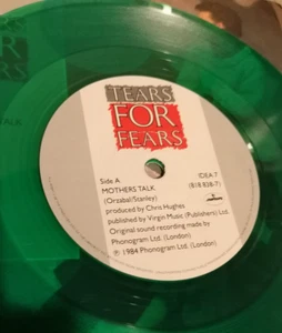 Tears For Fears - "Mothers Talk" C/W "Empire Building" - 7" Green Vinyl N/Mint. - Picture 1 of 4