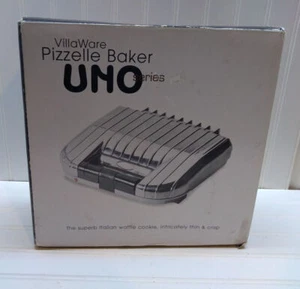 VillaWare UNO Elektrische Pizelle Bäckerpresse Itallian 2 Waffel Keksmaschine Silber - Bild 1 von 8