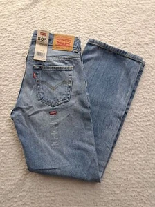 Levis 505 Jeans Boys Size 14 Reg 27x27 Blue Straight Leg New With Tags - Picture 1 of 12